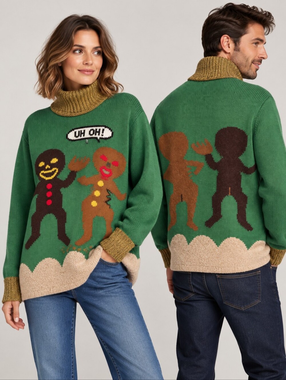 WHOOPI GOLDBERG 2016 UNISEX LIMITED EDITION GINGERBREAD HOLIDAY SWEATER XL